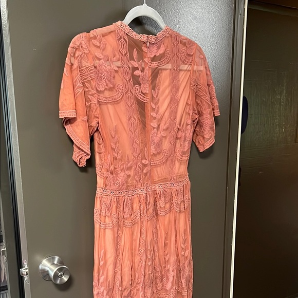 Staccato Pink Flutter Sleeve Sundress for Wedding Guest - Picture 4 of 6